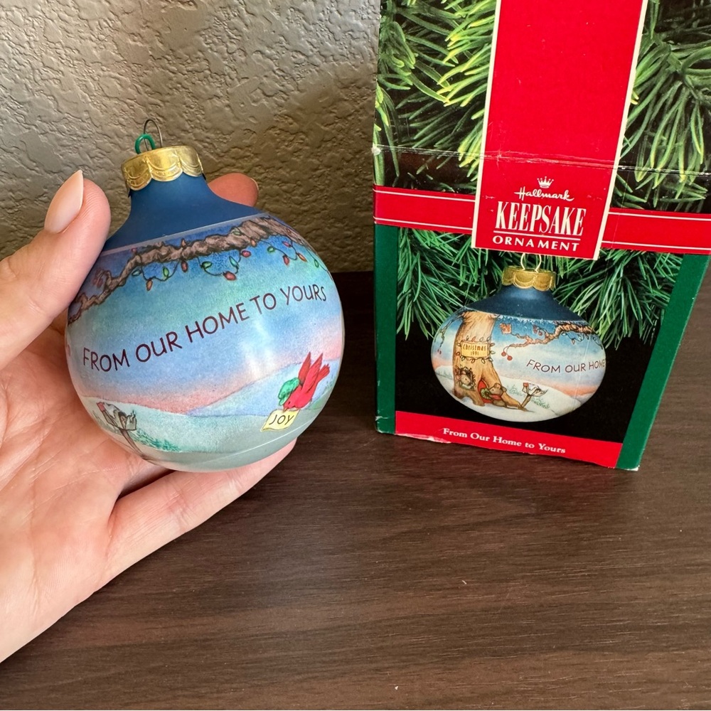 Hallmark Keepsake Ornament‎ 1991 From Our Home to Yours Glass Christmas